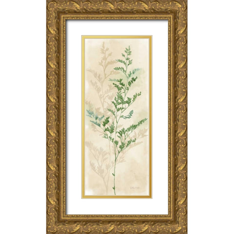 Gentle Nature Panel II Gold Ornate Wood Framed Art Print with Double Matting by Coulter, Cynthia