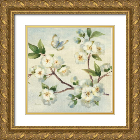 Cherry Bloom I Gold Ornate Wood Framed Art Print with Double Matting by Gladding, Pamela