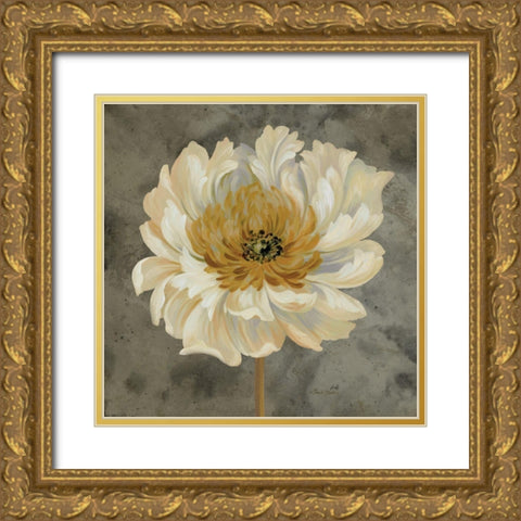 Pear Grey Floral Study II Gold Ornate Wood Framed Art Print with Double Matting by Gladding, Pamela