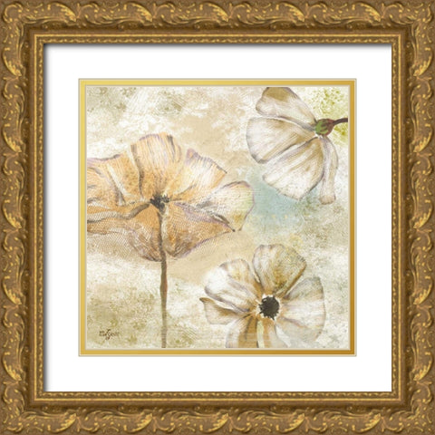 Poppy Passion Neutral I Gold Ornate Wood Framed Art Print with Double Matting by Lyon, Rebecca
