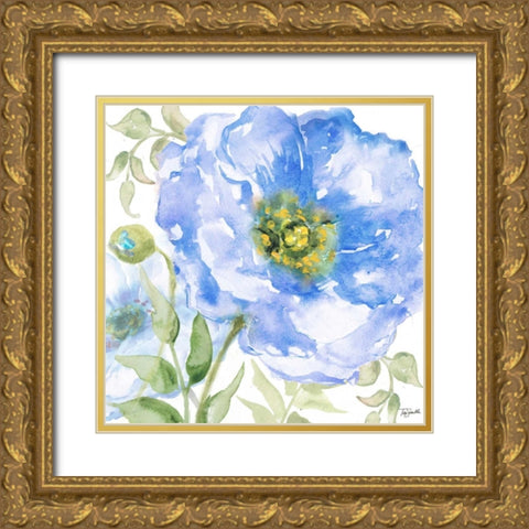 Sapphire Beauty I Gold Ornate Wood Framed Art Print with Double Matting by Tre Sorelle Studios