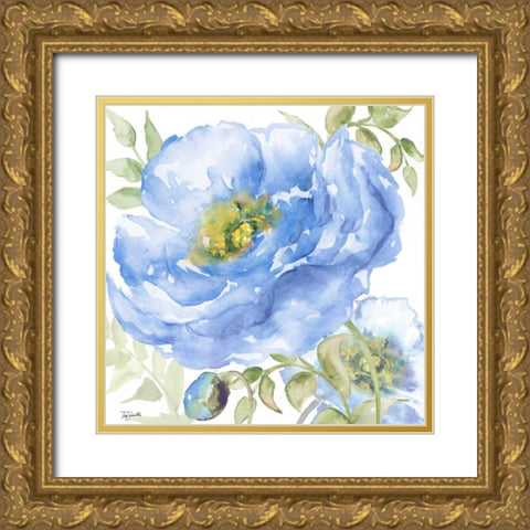 Sapphire Beauty II Gold Ornate Wood Framed Art Print with Double Matting by Tre Sorelle Studios