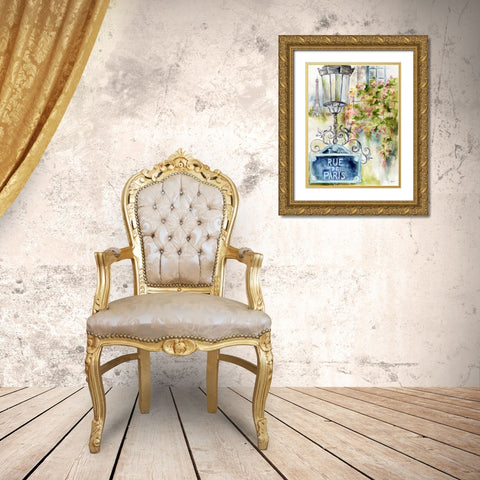 Rue de Paris Gold Ornate Wood Framed Art Print with Double Matting by Tre Sorelle Studios