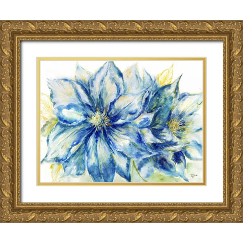 Indigo Splash Landscape Gold Ornate Wood Framed Art Print with Double Matting by Tre Sorelle Studios