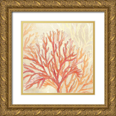 Coral Reef Cream I Gold Ornate Wood Framed Art Print with Double Matting by Coulter, Cynthia