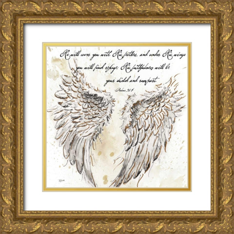 On Angels Wings I Gold Ornate Wood Framed Art Print with Double Matting by Tre Sorelle Studios