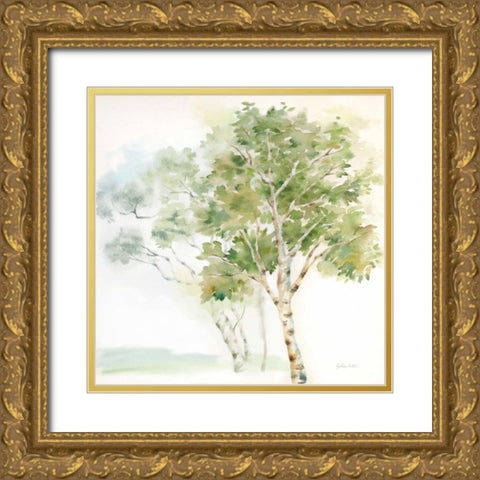 Woodland Trees II Gold Ornate Wood Framed Art Print with Double Matting by Coulter, Cynthia