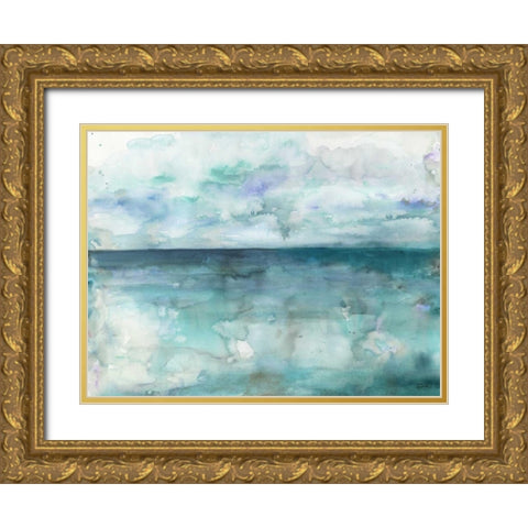 Ocean Blues Landscape Gold Ornate Wood Framed Art Print with Double Matting by Tre Sorelle Studios