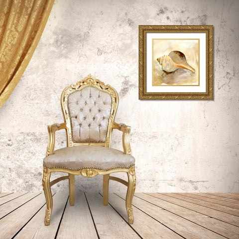 Painted Seashells III  Gold Ornate Wood Framed Art Print with Double Matting by Dundon, Caitlin
