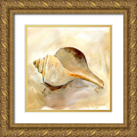 Painted Seashells III  Gold Ornate Wood Framed Art Print with Double Matting by Dundon, Caitlin