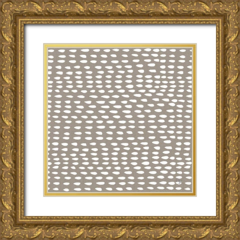 Painters Palette Grey II Gold Ornate Wood Framed Art Print with Double Matting by Nancy Green Design