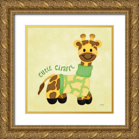 Baby Safari I  Gold Ornate Wood Framed Art Print with Double Matting by Noonday Design