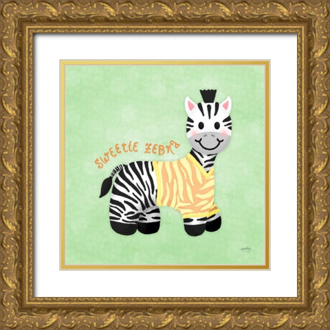 Baby Safari III Gold Ornate Wood Framed Art Print with Double Matting by Noonday Design