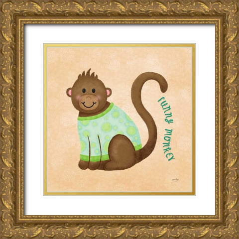 Baby Safari IV Gold Ornate Wood Framed Art Print with Double Matting by Noonday Design