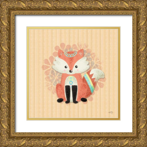 Woodland Babies II  Gold Ornate Wood Framed Art Print with Double Matting by Noonday Design