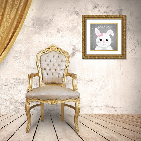 Snow Buddies IV  Gold Ornate Wood Framed Art Print with Double Matting by Noonday Design