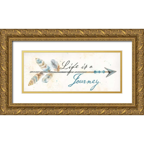Life Journey I Panel  Gold Ornate Wood Framed Art Print with Double Matting by Coulter, Cynthia