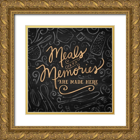 Gather Here II (Meal Memories) Gold Ornate Wood Framed Art Print with Double Matting by Noonday Designs
