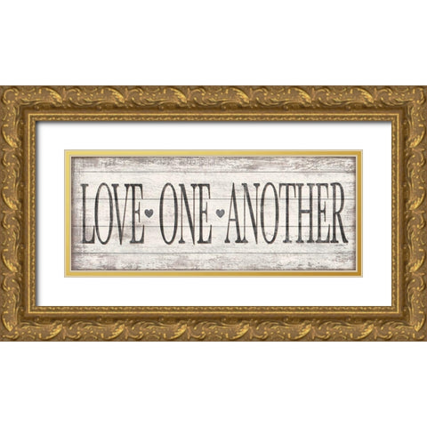 Love One Another Wood Sign Gold Ornate Wood Framed Art Print with Double Matting by Killeen, Jen