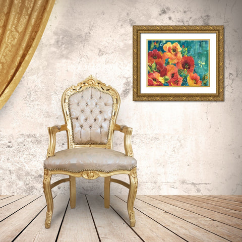 Rainbow Garden Landscape Gold Ornate Wood Framed Art Print with Double Matting by Tre Sorelle Studios