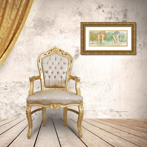 Home Rustic Landscape Sign Gold Ornate Wood Framed Art Print with Double Matting by Coulter, Cynthia
