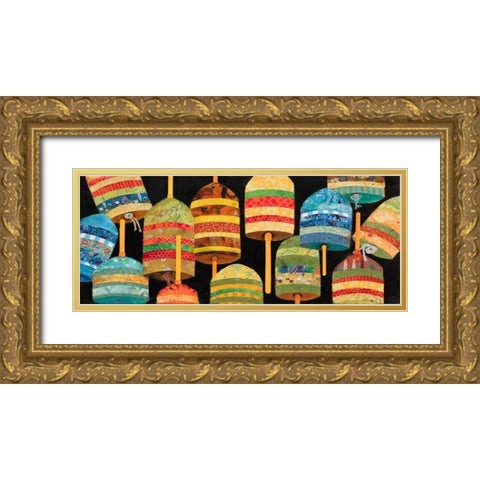 Buoy Collage Panel Gold Ornate Wood Framed Art Print with Double Matting by Green, Edith