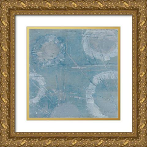 Champagne Burst Blue/Gray Gold Ornate Wood Framed Art Print with Double Matting by Cusson, Marie Elaine
