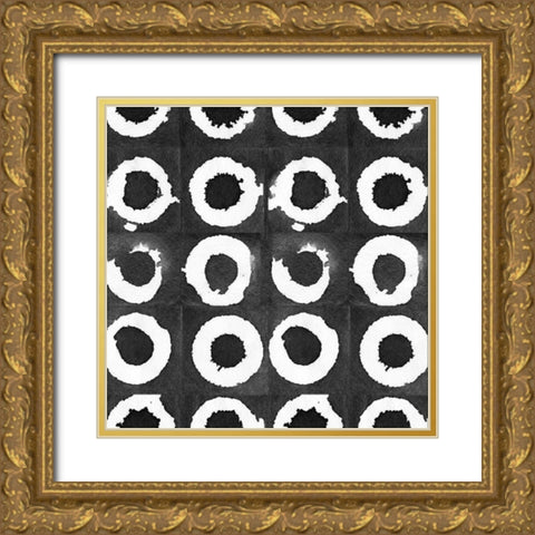 Watermark Black and White I Gold Ornate Wood Framed Art Print with Double Matting by Nancy Green Design