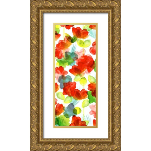 Tropical Floral Panel I Gold Ornate Wood Framed Art Print with Double Matting by Northern Lights