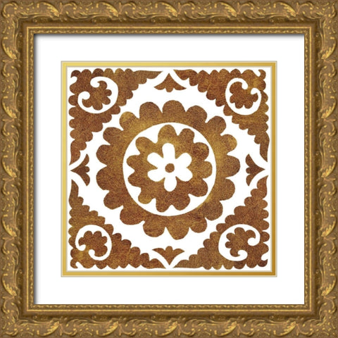 Golden Opportunity Suzani IV Gold Ornate Wood Framed Art Print with Double Matting by Nancy Green Design