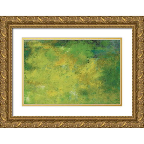 Rising Grace Greenery Gold Ornate Wood Framed Art Print with Double Matting by Cusson, Marie Elaine