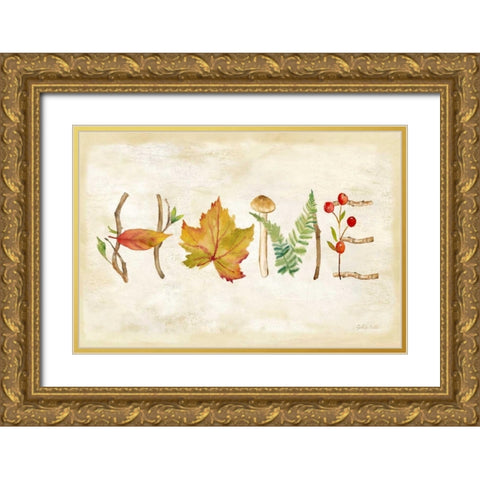 Nature Walk Home Sign Gold Ornate Wood Framed Art Print with Double Matting by Coulter, Cynthia