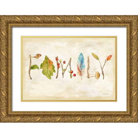 Nature Walk Family Sign Gold Ornate Wood Framed Art Print with Double Matting by Coulter, Cynthia