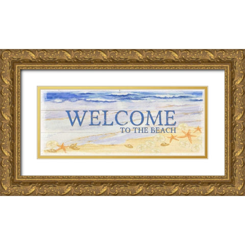 Savor the Sea Panel II Gold Ornate Wood Framed Art Print with Double Matting by Reed, Tara