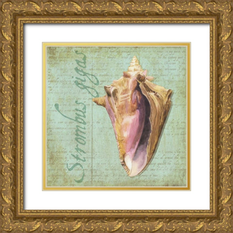 Oceanum Shells Green I Gold Ornate Wood Framed Art Print with Double Matting by Reed, Tara