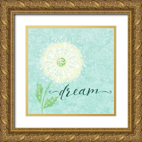 Dandelion Wishes I Gold Ornate Wood Framed Art Print with Double Matting by Noonday Design