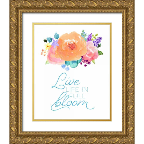 Flowers in Full Bloom II Gold Ornate Wood Framed Art Print with Double Matting by Noonday Design
