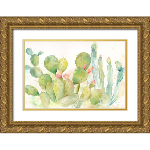 Cactus Garden Landscape Gold Ornate Wood Framed Art Print with Double Matting by Coulter, Cynthia