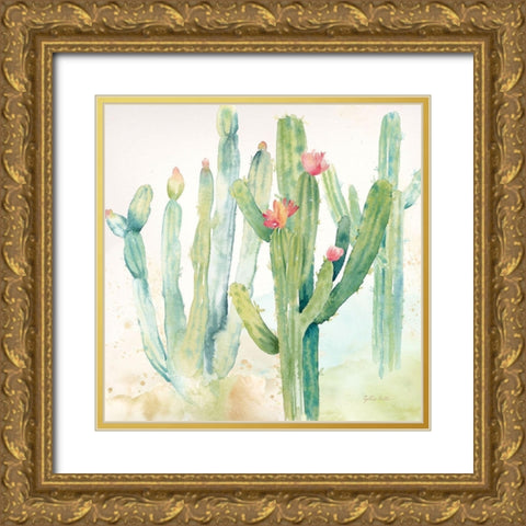 Cactus Garden II Gold Ornate Wood Framed Art Print with Double Matting by Coulter, Cynthia