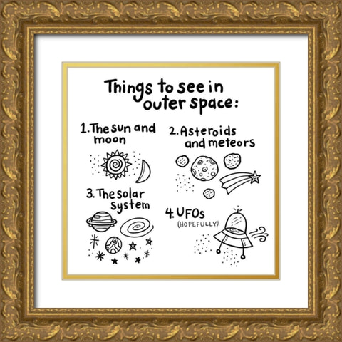 Outerspace III Gold Ornate Wood Framed Art Print with Double Matting by Noonday Design