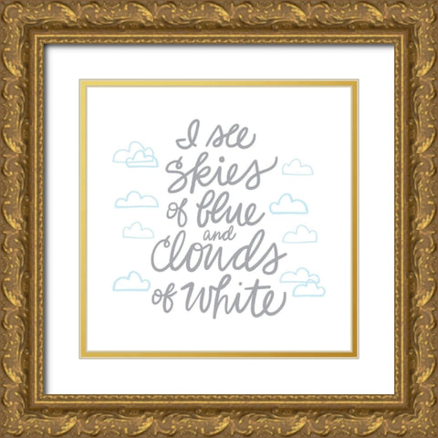 Wonderful World I Gold Ornate Wood Framed Art Print with Double Matting by Noonday Design