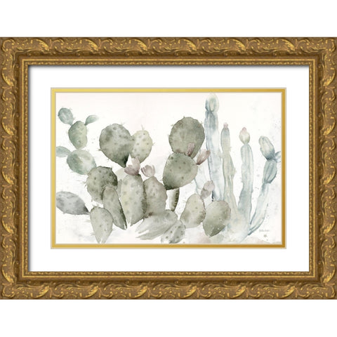 Cactus Garden Landscape Black/White Gold Ornate Wood Framed Art Print with Double Matting by Coulter, Cynthia