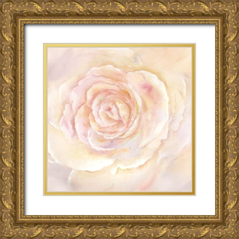 Blush Rose Closeup II Gold Ornate Wood Framed Art Print with Double Matting by Coulter, Cynthia