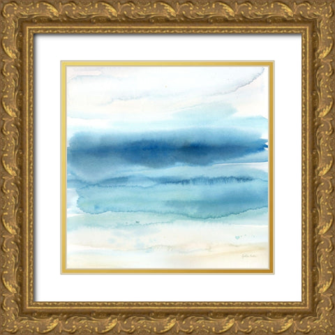 Indigo Seascape II Gold Ornate Wood Framed Art Print with Double Matting by Coulter, Cynthia