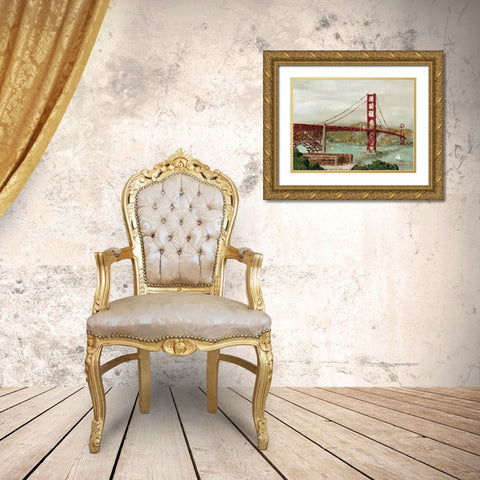 Golden Gate Bridge Gold Ornate Wood Framed Art Print with Double Matting by Cusson, Marie Elaine