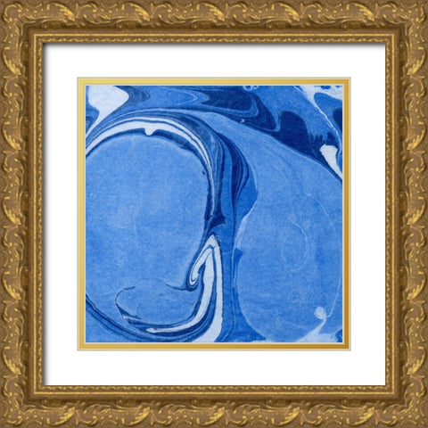 Blue Marble Quad III Gold Ornate Wood Framed Art Print with Double Matting by Green, Nancy