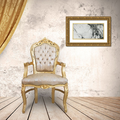 Black and White Marble Panel Trio I Gold Ornate Wood Framed Art Print with Double Matting by Green, Nancy