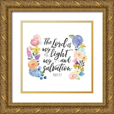 Floral Bible Verse II Gold Ornate Wood Framed Art Print with Double Matting by Noonday Design