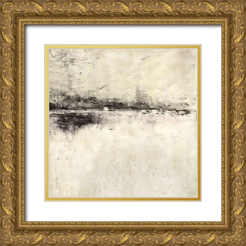 Reflection in Ebony Square Gold Ornate Wood Framed Art Print with Double Matting by Cusson, Marie Elaine