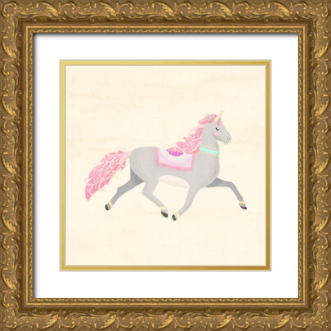 Unicorn Pastel I Gold Ornate Wood Framed Art Print with Double Matting by Noonday Design
